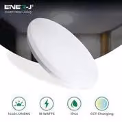 Ener-J 18W LED Ceiling Light with Microwave Motion Sensor, 1440 Lumens, CCT Changeable, IP44, White, Diameter: 25 cm, Height: 19 cm – 2