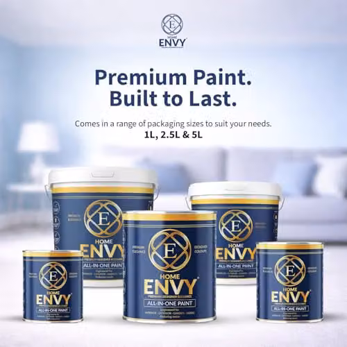 HOMES ENVY All-in-One Multi Surface Paint for Interior and Exterior Walls, Wood and Furniture, Matt, Dark Grey, 1 l – 5