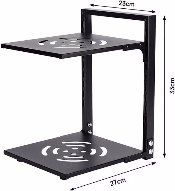 PAWNORA 2 Tier Metal Kitchen Pan and Saucepan Pot Rack, Black, W: 33.0 cm, D: 27.0 cm – 1
