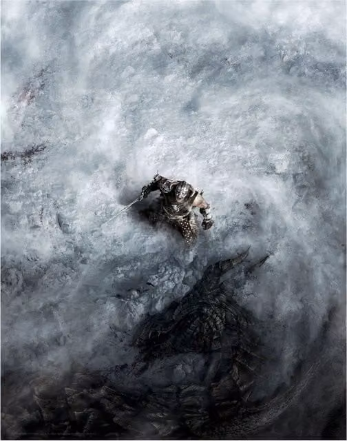 The Elder Scrolls V Skyrim Limited Edition Abstract Graphic Paper Poster in Multicolour