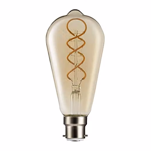 TCP Decorative Filament LED Bulb, ST64, 7W, 220L, Amber Glass, B22/BC Base, 2000K Warm White, Non-Dimmable