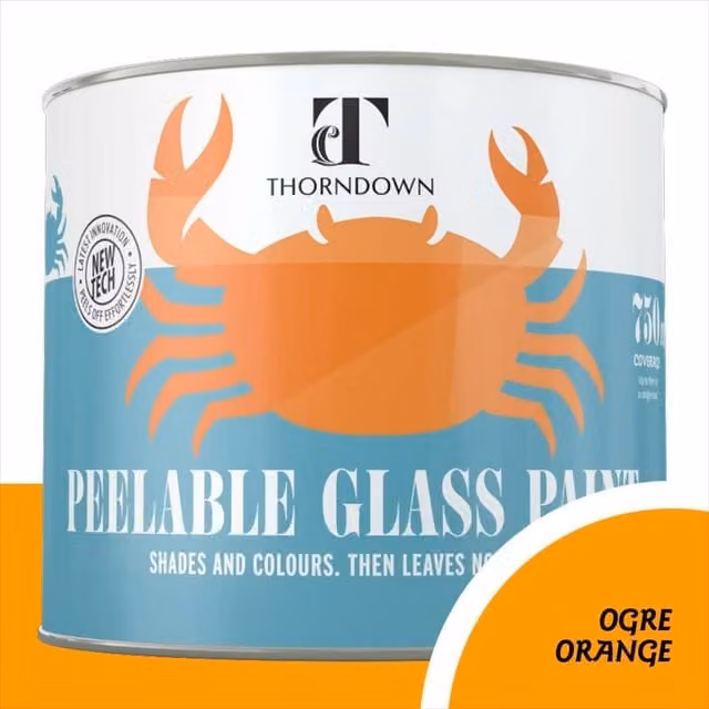 Thorndown Ogre Orange Peelable Glass Paint in Satin Orange, 11.5 cm