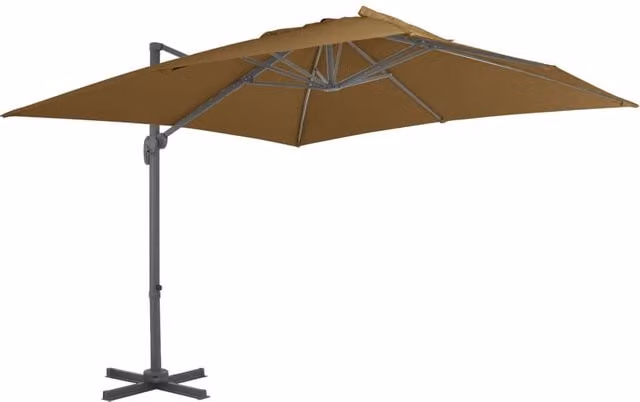 Berkfield Home Cantilever Garden Umbrella with Aluminium Pole, Beige, W/D: 300 x 300 cm