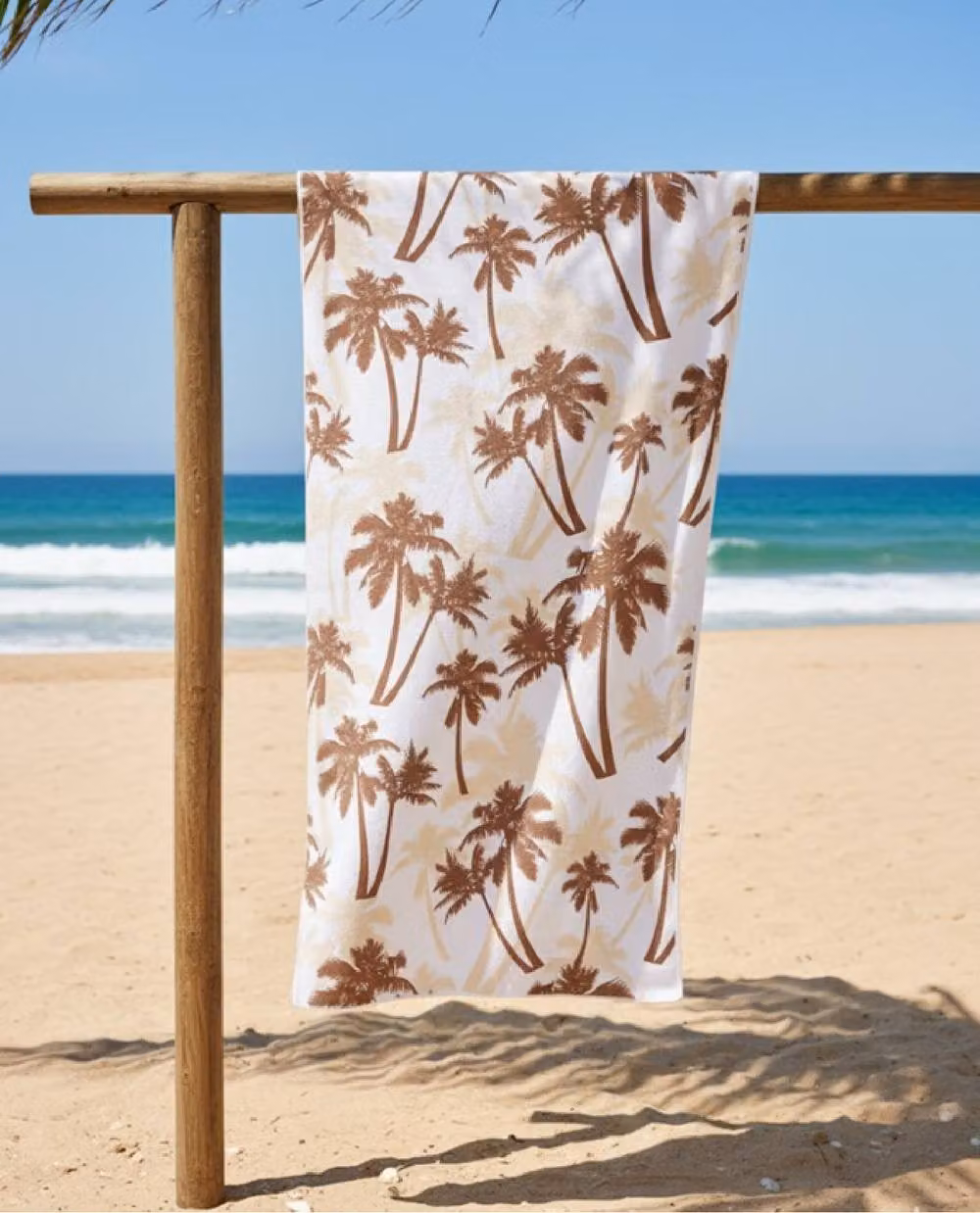 LARANGE Brown Microfiber Waffle Double-Sided Beach Towel Bag, W: 160 in, H: 80 in – 1