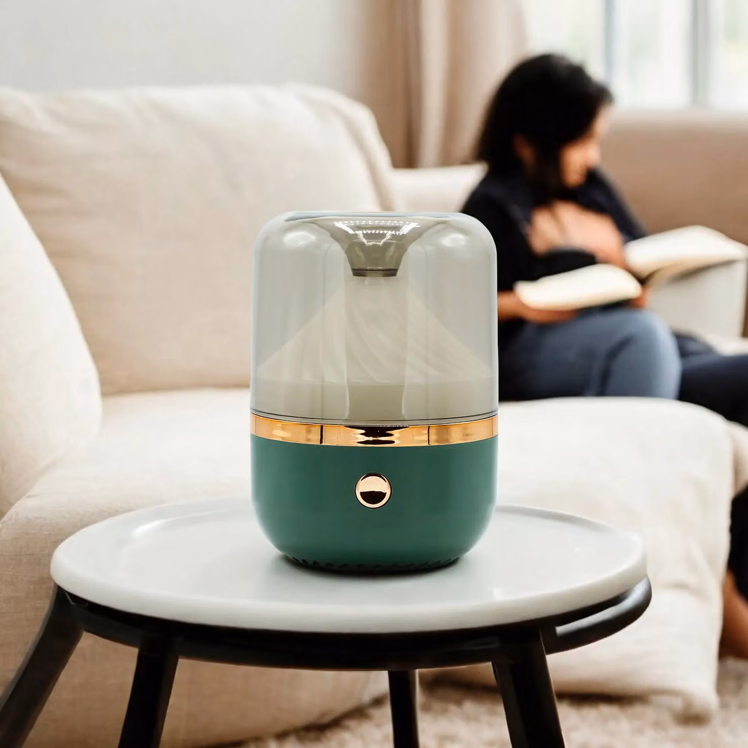 KDMD Urban Aroma Diffuser in Green and Bronze with Colour Changing Light and USB Connectivity – 3