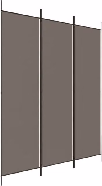 Berkfield Home 3-Panel Fabric Room Divider in Anthracite, W: 150 cm, H: 220 cm – 1