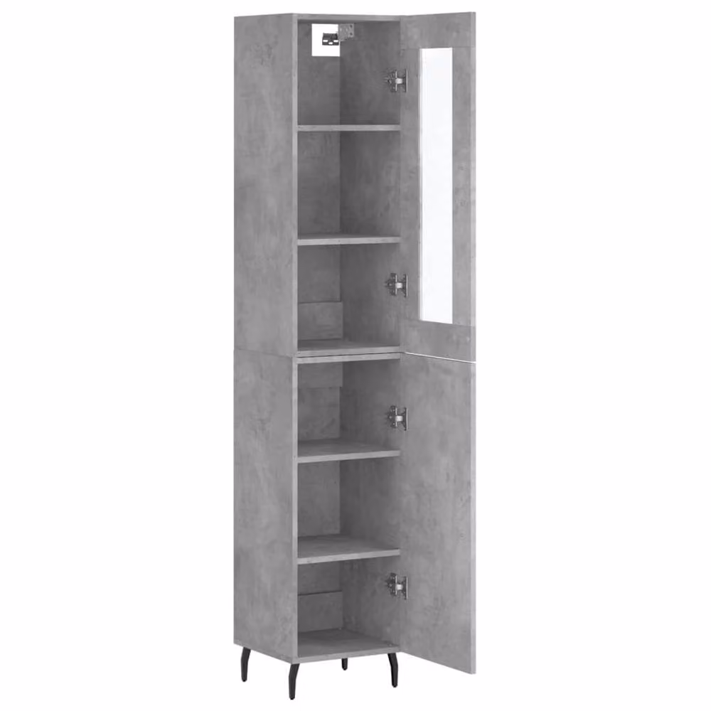 Berkfield Home Highboard in Concrete Grey, W/D/H: 34.5 x 34 x 180 cm – 3