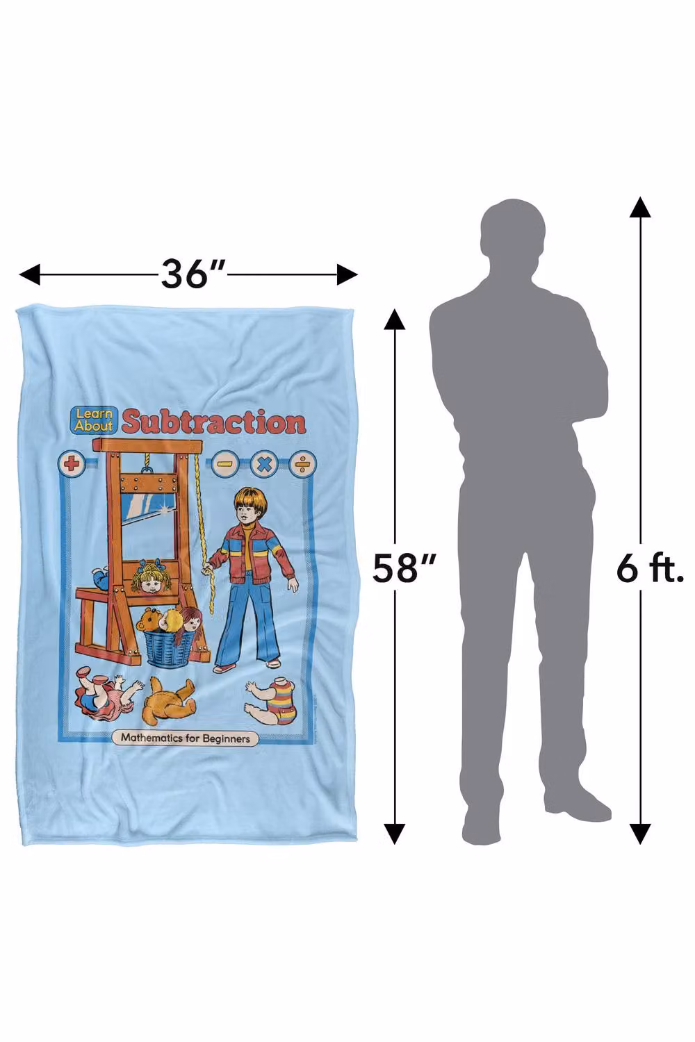 Steven Rhodes Learn About Subtraction Multicolour Super Soft Fleece Throw Blanket W/D/H: 152 x 127 cm – 2