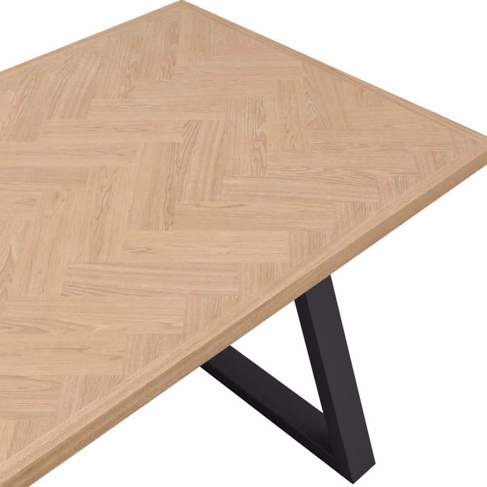 Wyld Haus Balbriggan Rectangular Dining Table in Natural and Black Wood, W/D/H: 180 x 90 x 76.5 cm – 3