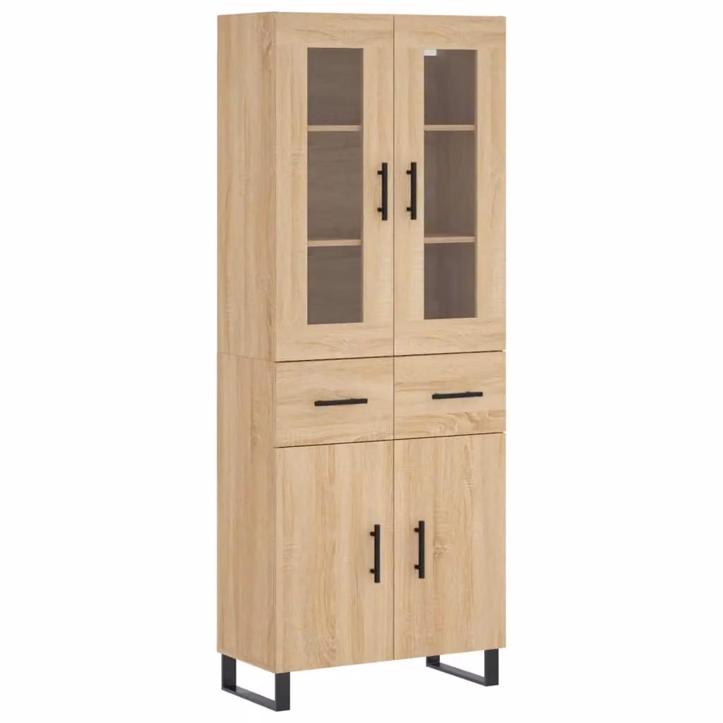 Berkfield Home Sonoma Oak Highboard in Brown, W/D/H: 69.5 x 34 x 180 cm – 2