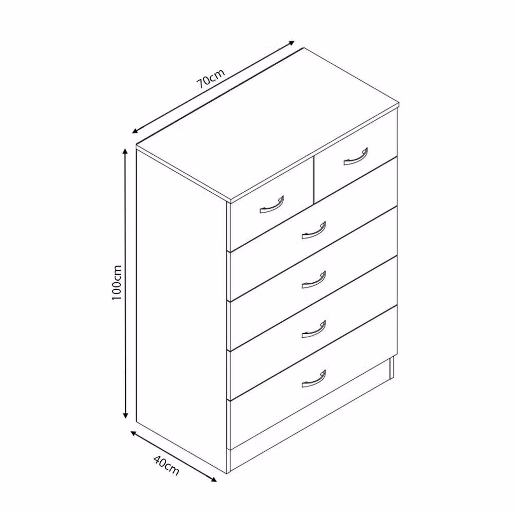 KORVIXA Modern 6 Drawer Chest of Drawers in Glossy Grey – 2