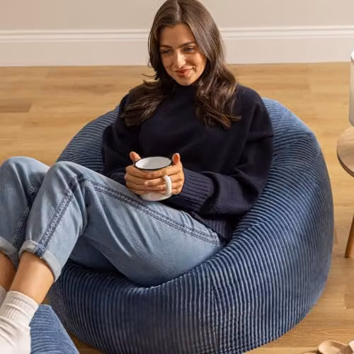 icon Kingston Cord Bean Bag with EPS Polystyrene Filling, Blue – 2