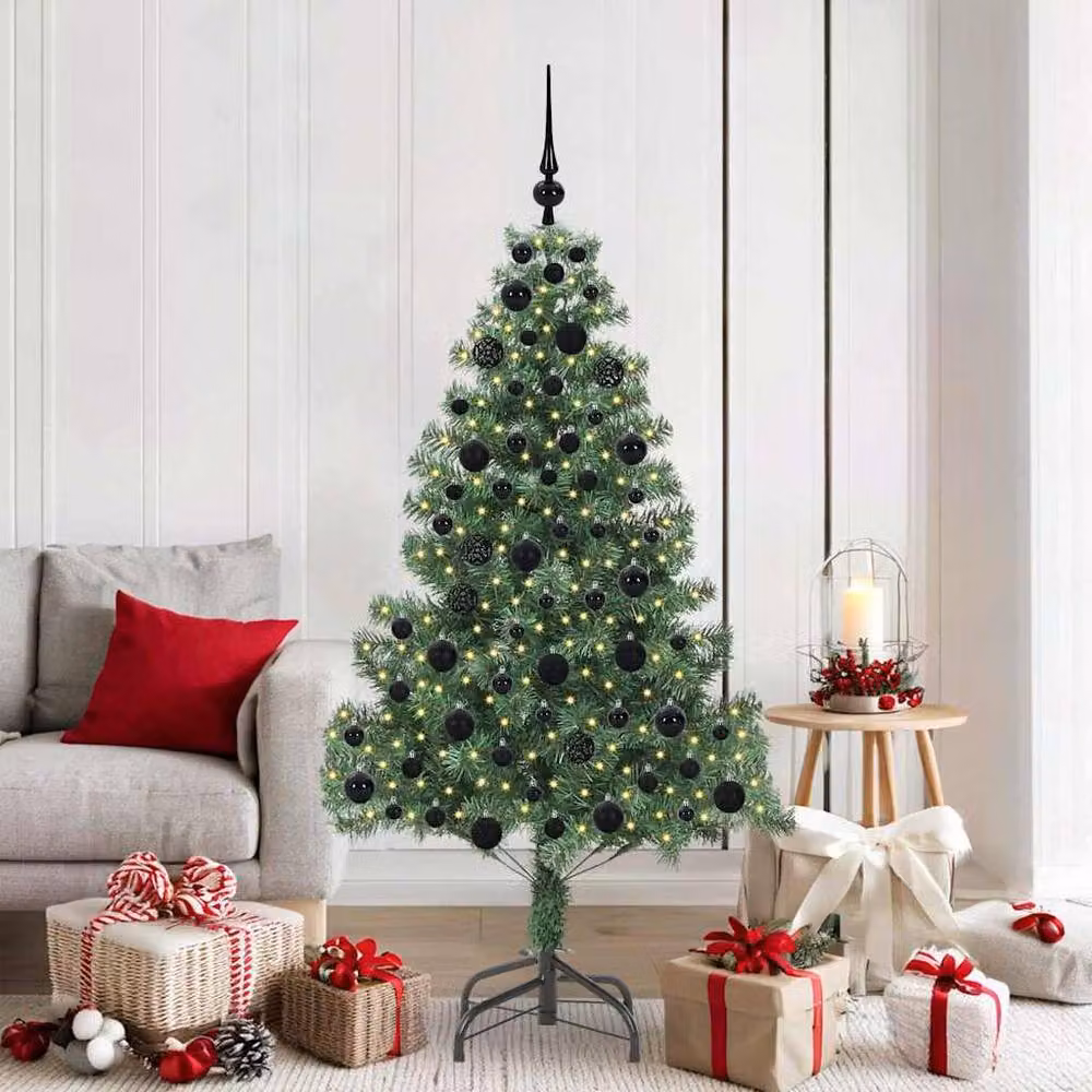 Berkfield Home Lush Green Christmas Tree with 300 LEDs and Stand, Height: 180 cm – 2