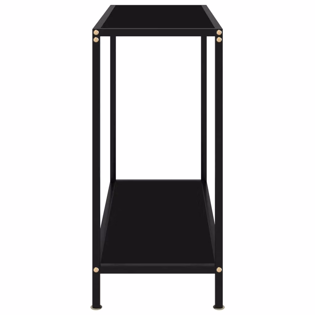 Berkfield Home Modern Black Console Table with Tempered Glass, W/D/H: 80 x 35 x 75 cm – 3