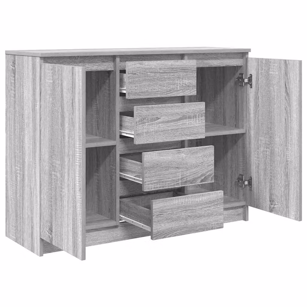 Berkfield Home Modern Sideboard with Drawers in Grey Sonoma, W: 100.5 cm, D: 35 cm, H: 76 cm – 2