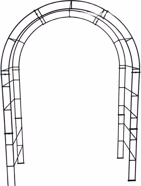 Poppyforge Paris Arch Climbing Frame in Black with Ground Spikes, W/D/H: 53 x 175 x 242 cm – 1