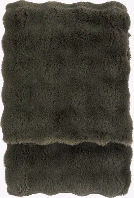 Perch & Parrow Cloud Faux Rabbit Fur Throw in Green