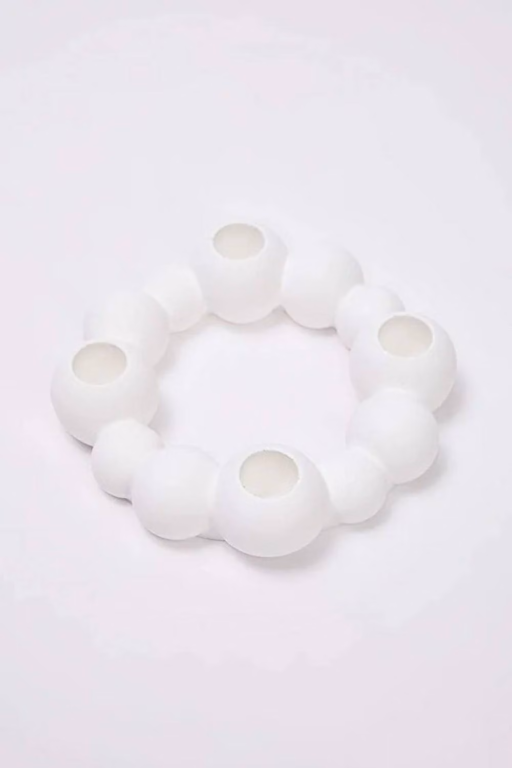 WOVCOR White Ceramic Bubble Candle Holder – 2
