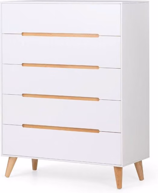 Cheshire Premium Elara 5 Drawer Chest in White