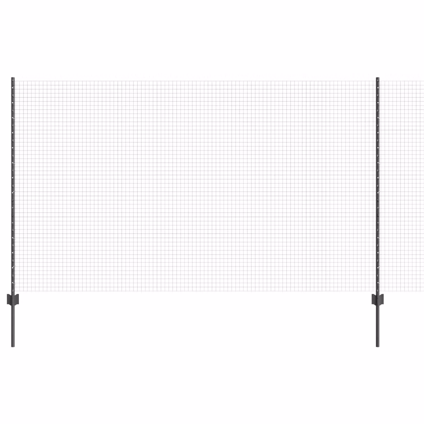 Berkfield Home Grey Steel Welded Wire Mesh Fence with 22 U-Profile In-Ground Posts, W: 25 m, H: 1.4 m – 2