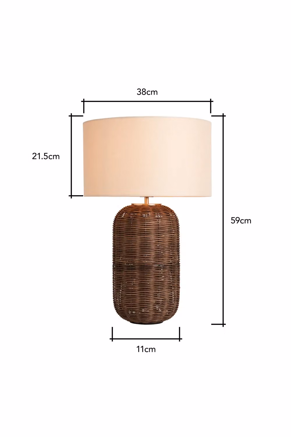 BHS Lighting Garvey Brown Rattan and Wood Table Lamp – 3