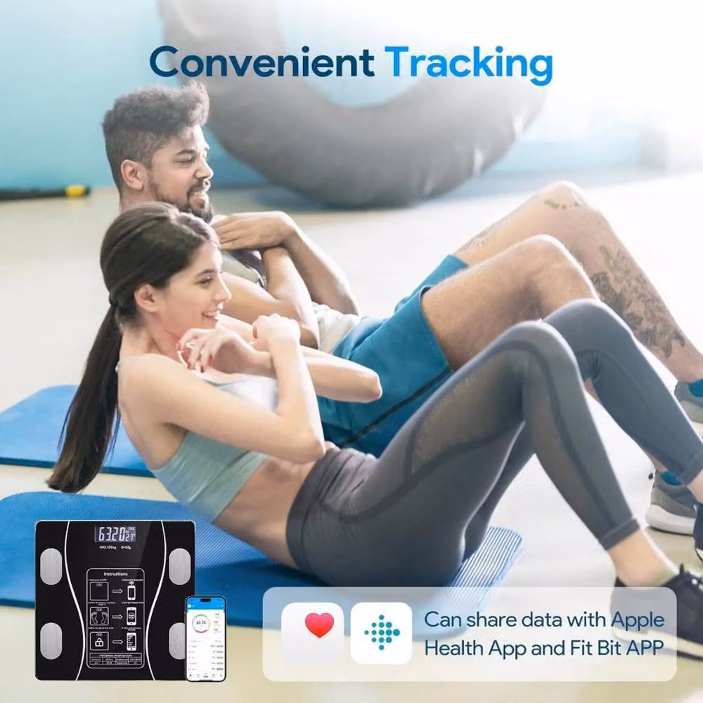 Kelvenix Smart Bluetooth Body Fat Scale with BMI Tracking and App Control, Black – 4