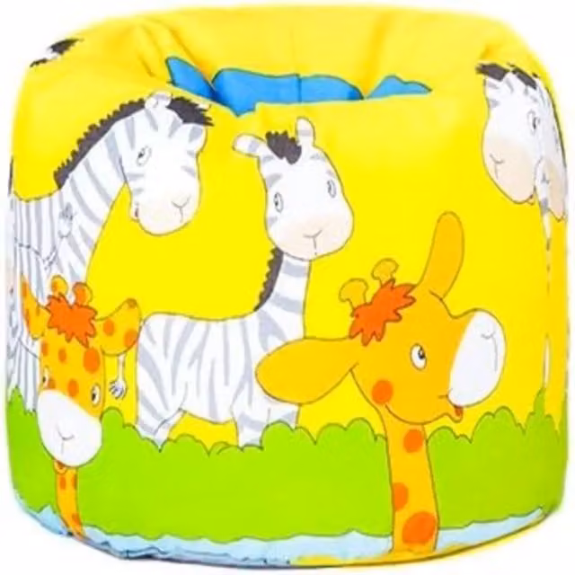 Ready Steady Bed Kids Round Bean Bag Chair in Savannah Animal Print