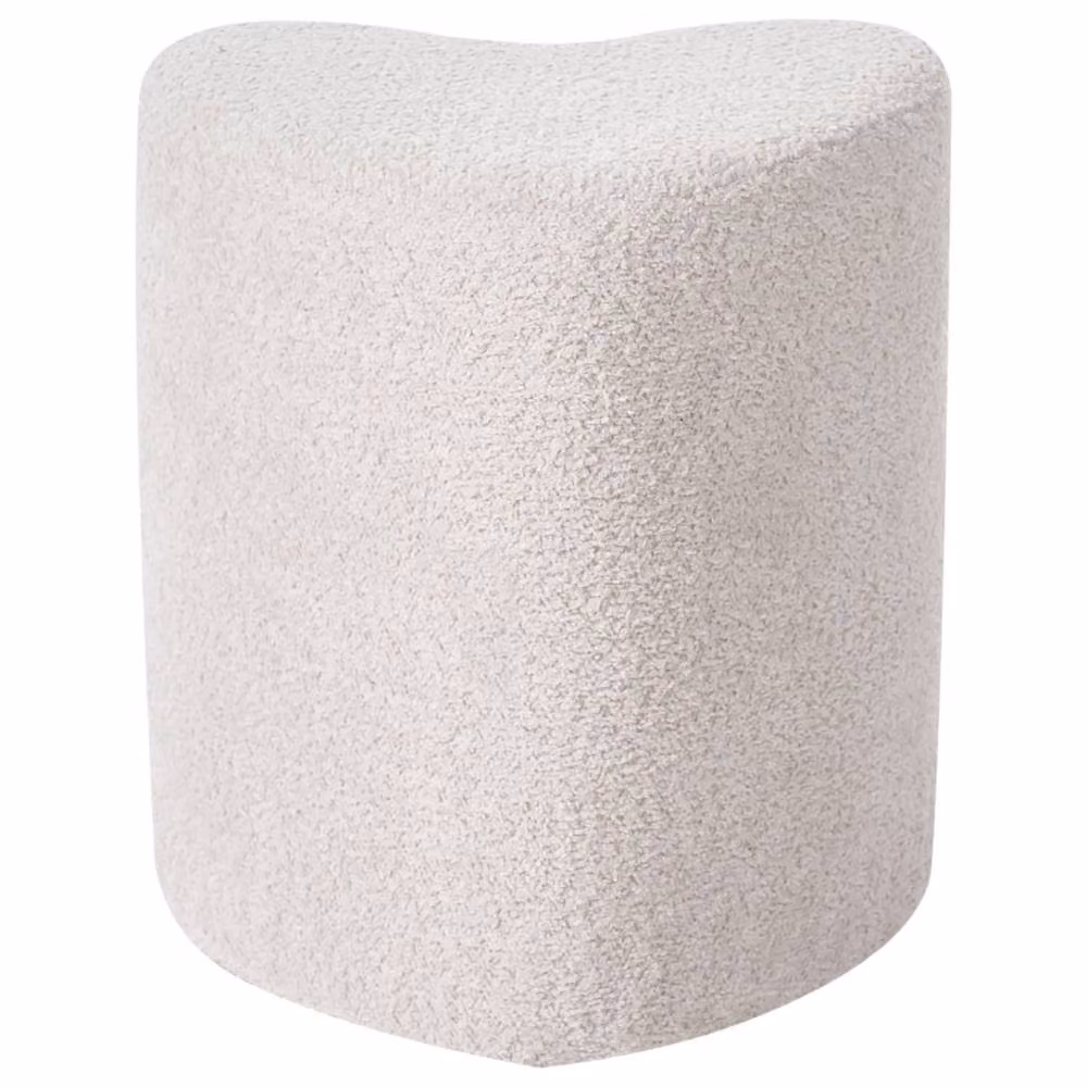 Wyld and Coco Heart-Shaped Bouclé Pouffe in Beige – 2