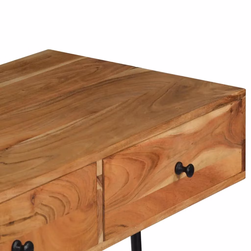 Berkfield Home Wall Mounted Writing Desk in Brown Solid Acacia Wood, W/D/H: 90 x 40 x 170 cm – 2