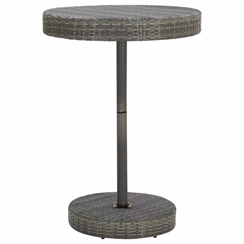 Berkfield Home 5 Piece Grey Poly Rattan and Solid Acacia Wood Garden Bar Set – 3