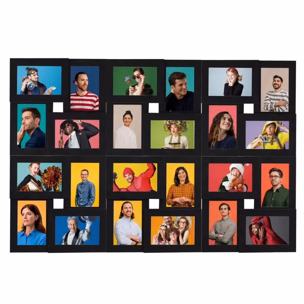 Berkfield Home Modern Black Collage Photo Frame for 24 Pictures, W/D/H: 13 x 18 cm – 2