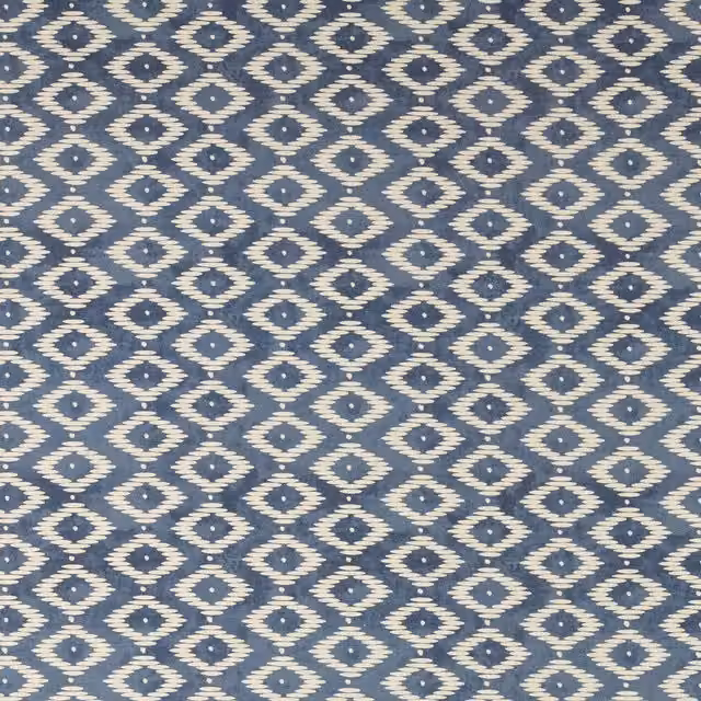 Ashley Wilde Son Vida Blue Graphic Cotton and Linen Fabric