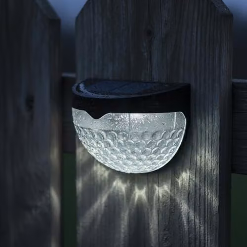 Globrite Pack of 8 Solar Outdoor Garden Lights in White with Cool White LED and Dusk to Dawn Sensor – 3