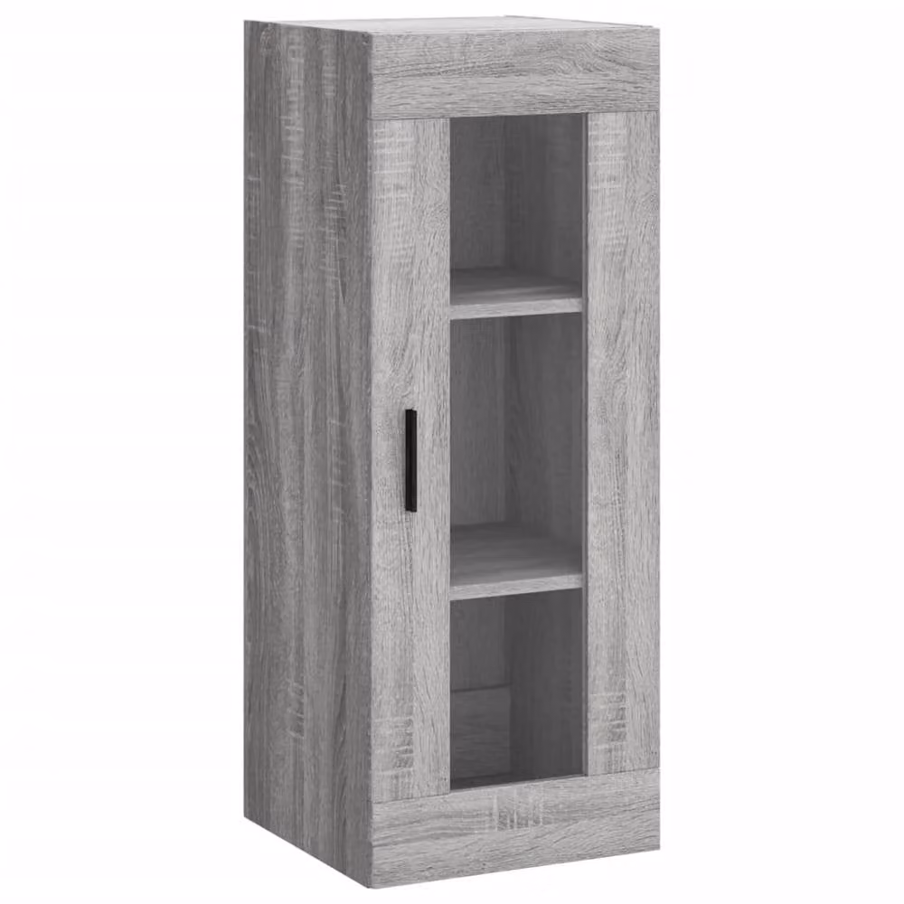 Berkfield Home Wall Mounted Cabinet in Grey with Glass Doors, W/D/H: 34.5 x 34 x 90 cm – 3