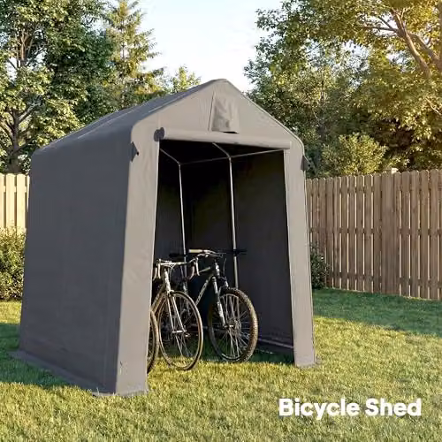 Outsunny Waterproof Garden Storage Shed in Grey with Single Door and Side Vent, W/D/H: 230 x 190 x 220 cm – 6