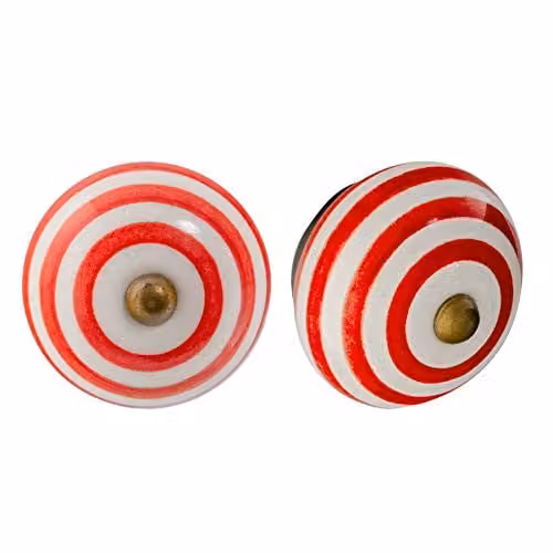 Nicola Spring Polished Red Ceramic Cabinet Knobs, Pack of 12 – 1