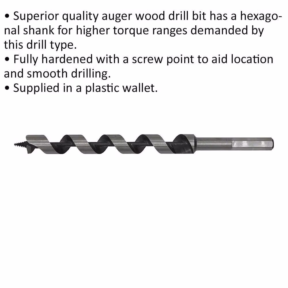Loops Silver Hardened Auger Wood Drill Bit with Hexagonal Shank, Diameter: 18 mm, Length: 235 mm – 2