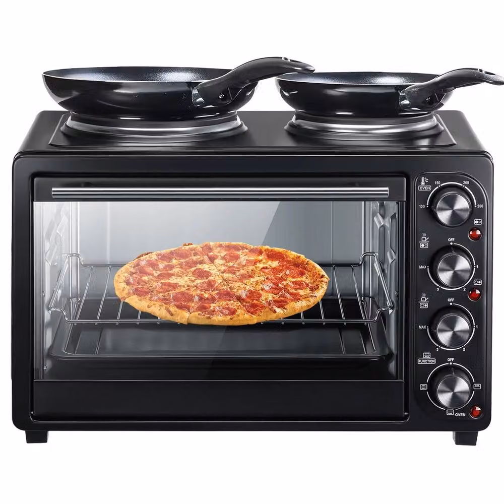 NESTLUNE OYAJIA 36L Mini Oven with Dual Hotplates and Grill, Black – 6