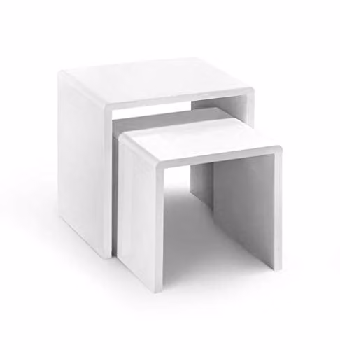 Julian Bowen Manhattan White High Gloss Nest of 2 Tables