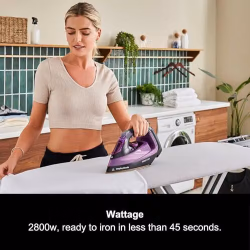 Morphy Richards Turbosteam Steam Iron with Ceramic Soleplate, 2800W, Purple and Black – 3