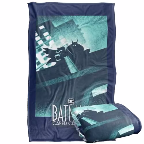 Warner Bros. Batman Caped Crusader In The Shadows Silky Touch Super Soft Fleece Throw Blanket, Multicolour, W: 91.44 cm x D: 147.32 cm – 1