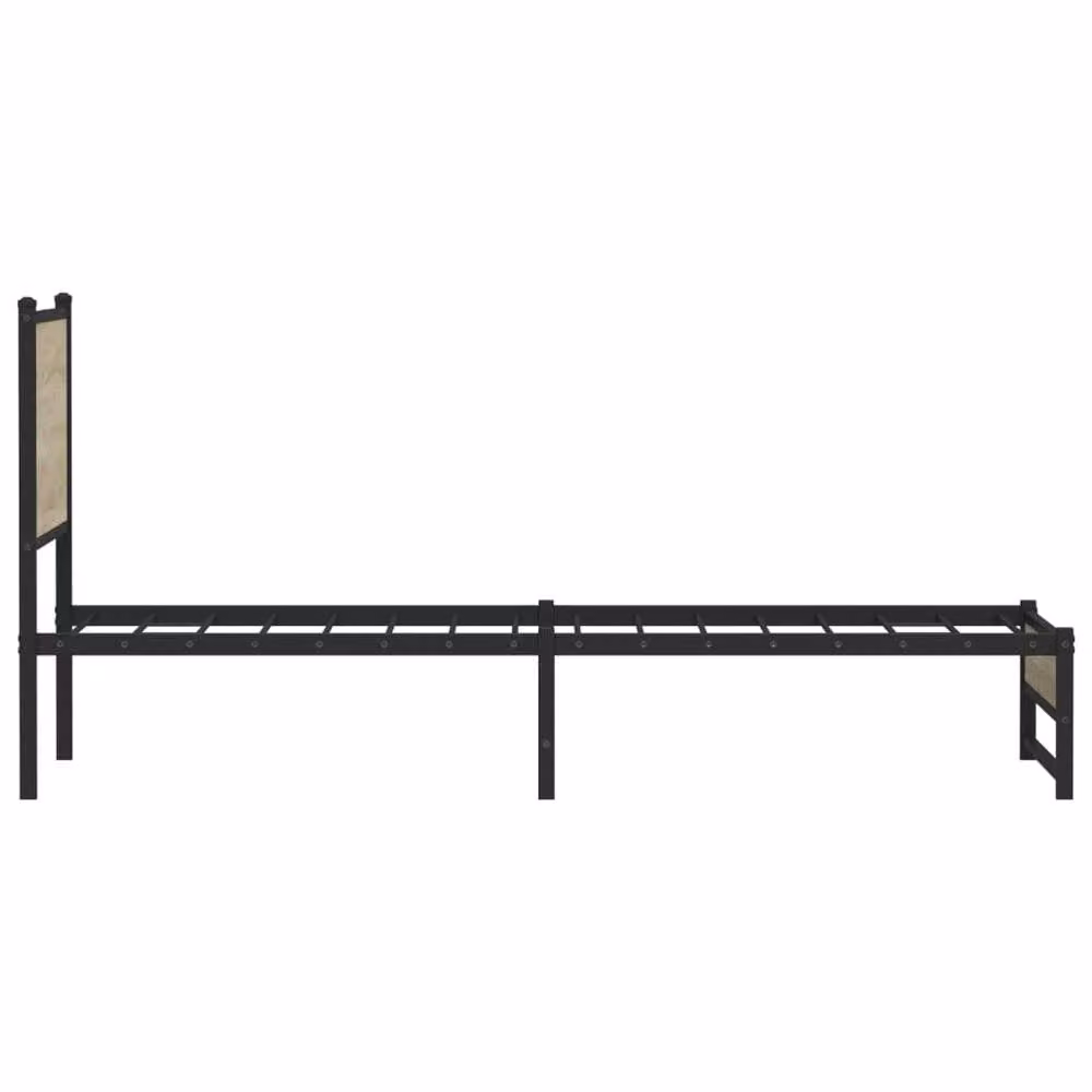 Berkfield Home Metal Bed Frame in Sonoma Oak Brown, W/D/H: 90 x 200 cm – 4