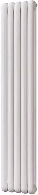 Sherwood White Round Top 2 Column Steel Radiator, H: 1800 mm, W: 368 mm