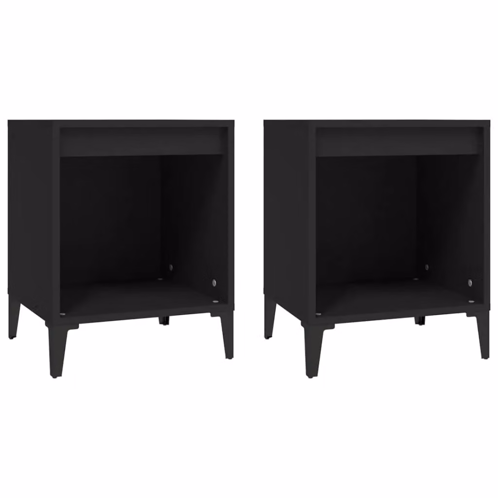Berkfield Home Set of 2 Black Classic Bedside Cabinets, W/D/H: 40 x 35 x 50 cm – 2
