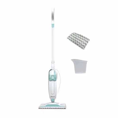 Shark S1000UK Lightweight Steam Mop for Hard Floors in White and Green with 375ml Water Tank
