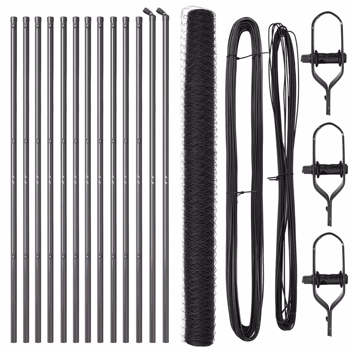 Berkfield Home Grey Powder-Coated Steel Fencing Set of 2, W/D/H: 25 x 1.5 m – 2