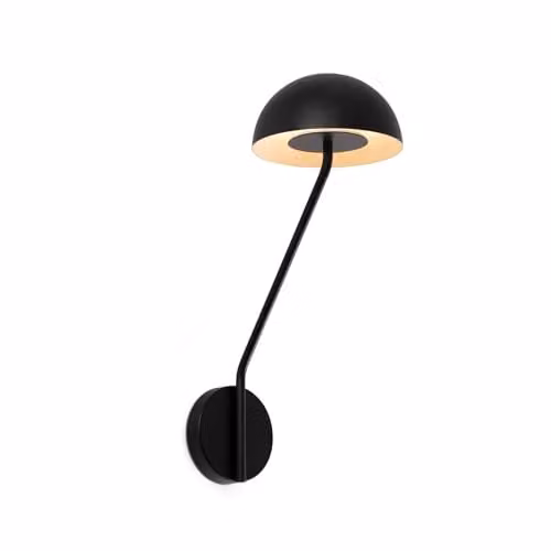 Faro Barcelona Pure LED Wall Lamp in Black and Gold/Brass, 6W, 3000K Warm White