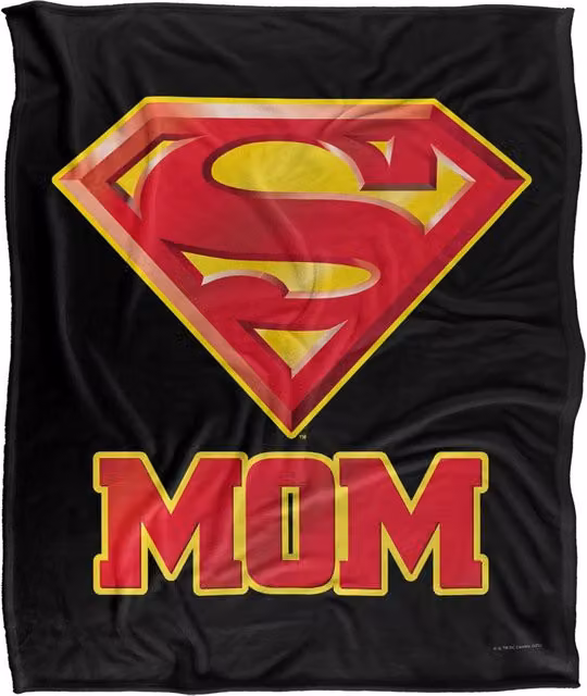 DC Comics Superman Super Mom Silky Touch Super Soft Fleece Throw Blanket, White, W/D/H: 152 x 127 cm – 6