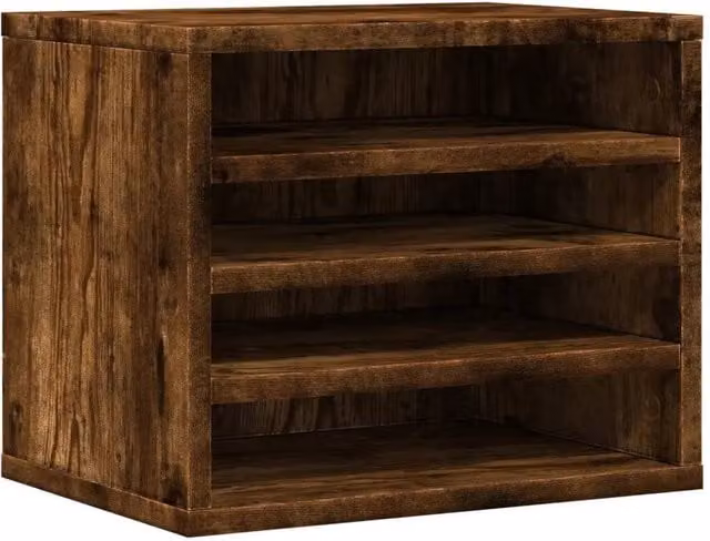 Kelvenix Multi-Compartment Wood Desk Organiser in Brown, W/D/H: 36 x 26 x 29.5 cm