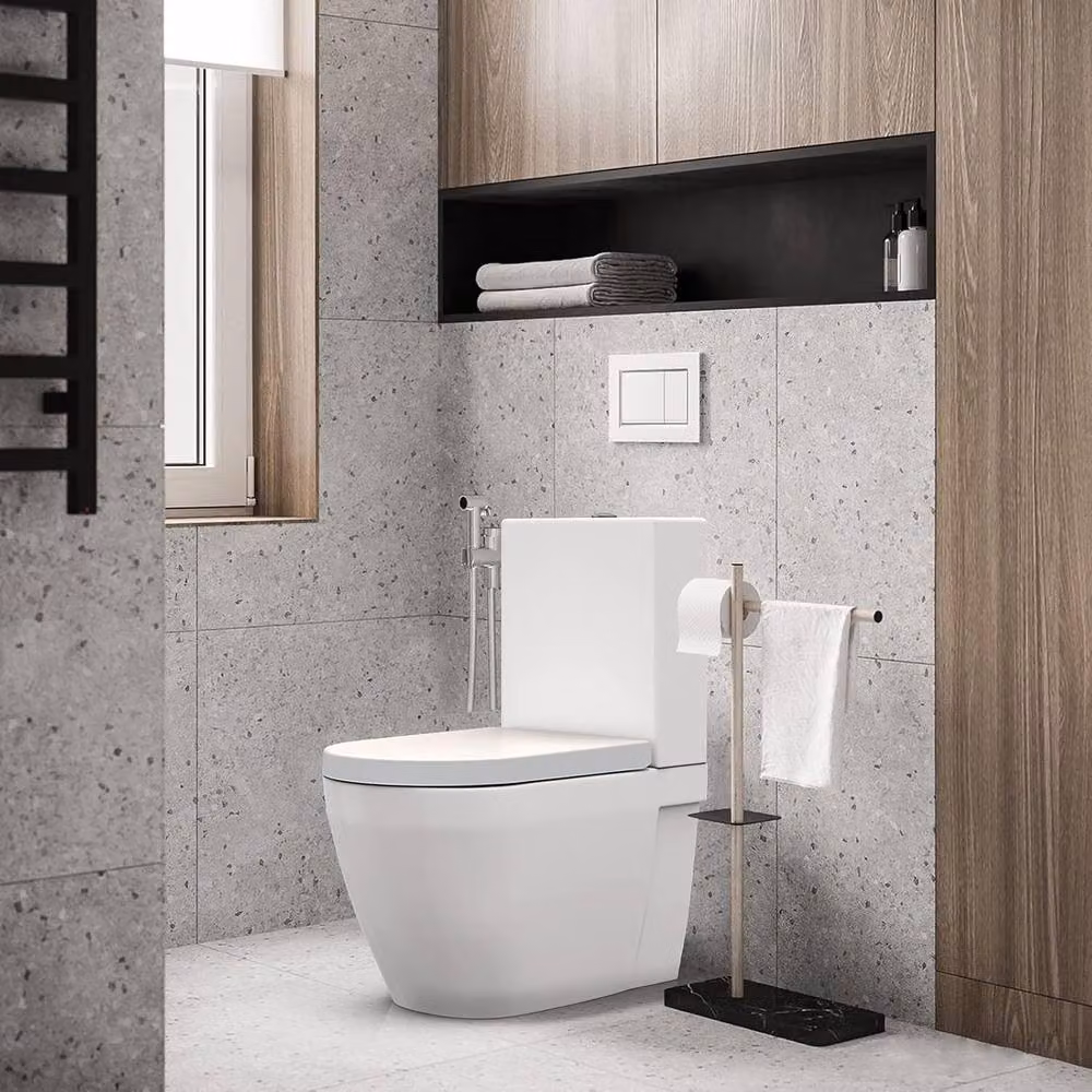 London Boutique D-Shaped Soft Close Duroplast Toilet Seat with Quick Release in White – 2